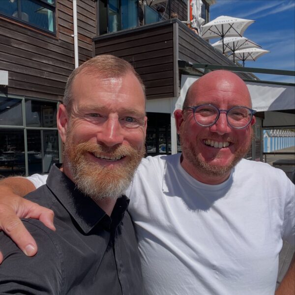 Dr Paul Woods and Richard Catherall smile for a photo